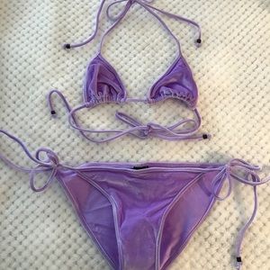 Triangl purple velvet bikini